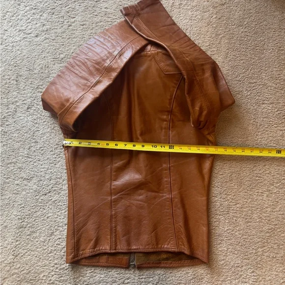 East West Musical Instruments Vintage 1970’s Tan leather Jacket Suede Interior L - Picture 13 of 13